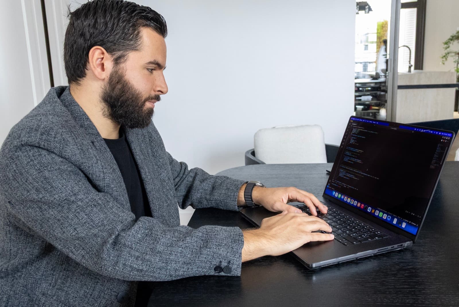 Nathan Amar in a working session on an AI plan